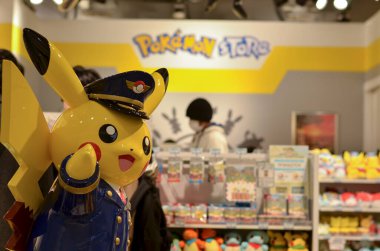 a closeup shot of Pokemon store