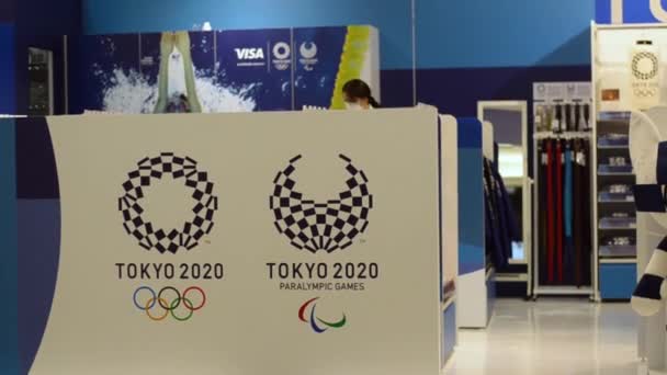 Tokyo Japan 2020 Timelapse People Wearing Face Mask Cross Official — Video Stock