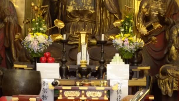 Buda Nın Tapınaktaki Görüntüsü — Stok video