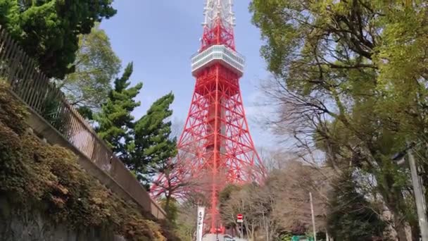 Tokyo Tower Shiba Koen District Minato Second Tallest Structure Japan — Stockvideo