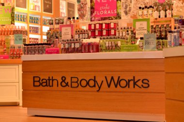 Dubai, United Arab Emirates (UAE), 2020. Lit up board of popular store