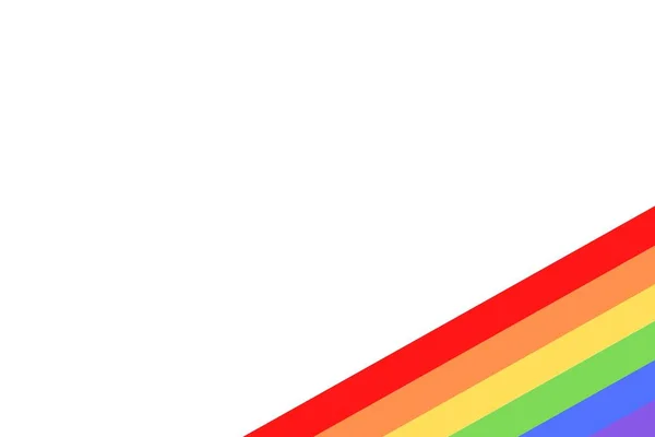 用色彩艳丽的彩虹旗或骄傲旗 旗帜和Lgbtq 男女同性恋 双性恋 变性者和变性人 组织的白色背景进行说明 六月举行的骄傲月游行 — 图库照片