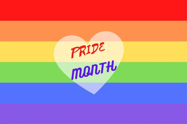 カラフルな虹旗やLgbtqのプライドフラグ バナー レズビアン バイセクシャル トランスジェンダー クィア 組織のイラスト プライド月間のパレードは6月に祝われます — ストック写真