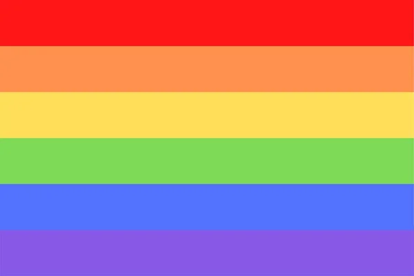 色彩艳丽的彩虹旗或骄傲旗 Lgbtq 男女同性恋 双性恋 变性者和变性人 组织的旗帜说明 六月被庆祝为骄傲月 游行在城市举行 — 图库照片