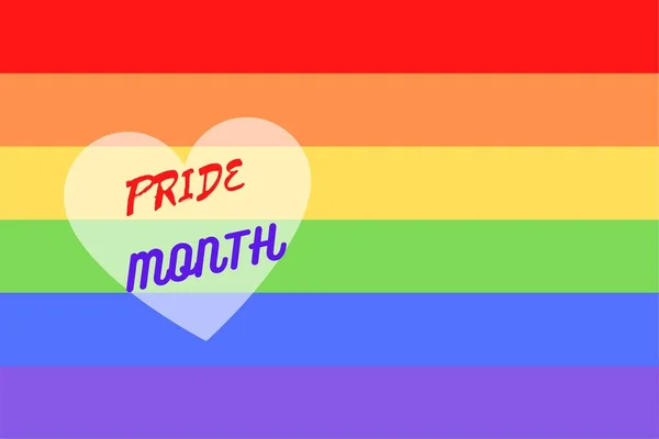 カラフルな虹旗やLgbtqのプライドフラグ バナー レズビアン バイセクシャル トランスジェンダー クィア 組織のイラスト プライド月間のパレードは6月に祝われます — ストック写真