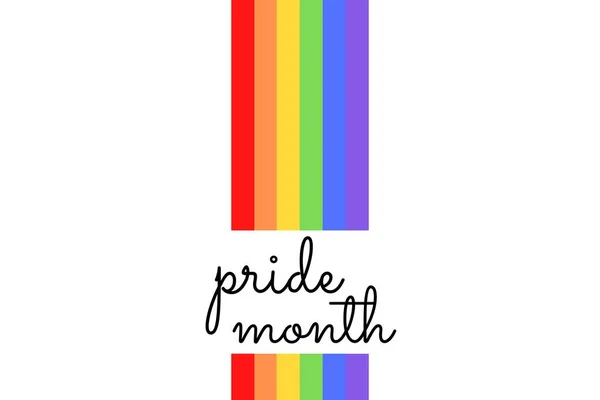 カラフルな虹の旗やプライドフラグ Lgbtq レズビアン バイセクシャル トランスジェンダー クィア 組織のバナー付きの白いコピースペース プライド月間のパレードは6月に祝われます — ストック写真