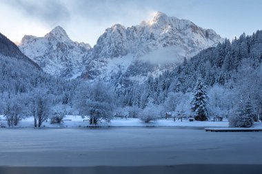 Göl jasna yakınındaki kranjska gora, Slovenya.