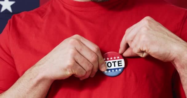 Кнопка президентських виборів на людину — стокове відео