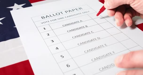 Presidential elections ballot concept — Stock Video