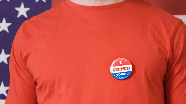 Presidential election button on a man — Stock Photo, Image