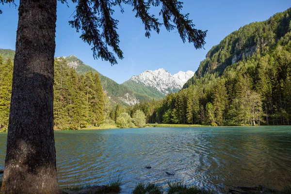 Jezersko, Slovinsko horské údolí — Stock fotografie