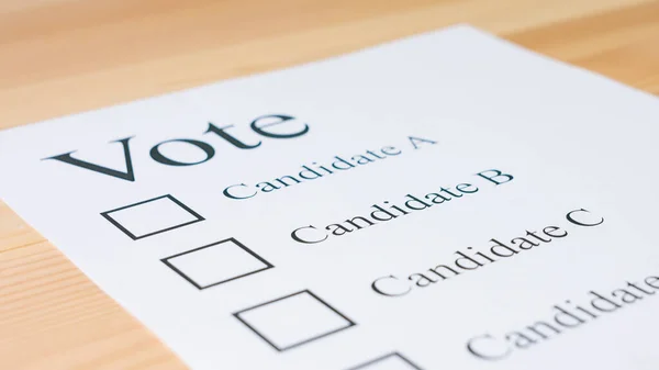 Voting ballot paper — Stock Photo, Image