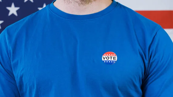 Presidential election sticker on a man — Stock Photo, Image