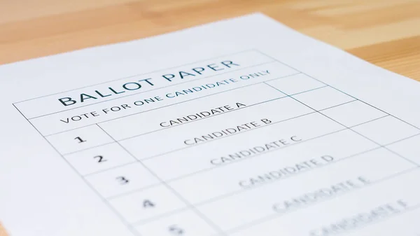 Voting ballot paper — Stock Photo, Image