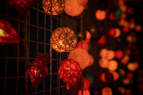 Licht Strengen Lamp Verlichting Verkocht Als Traditionele Thaise Souvenirs Voor — Stockfoto