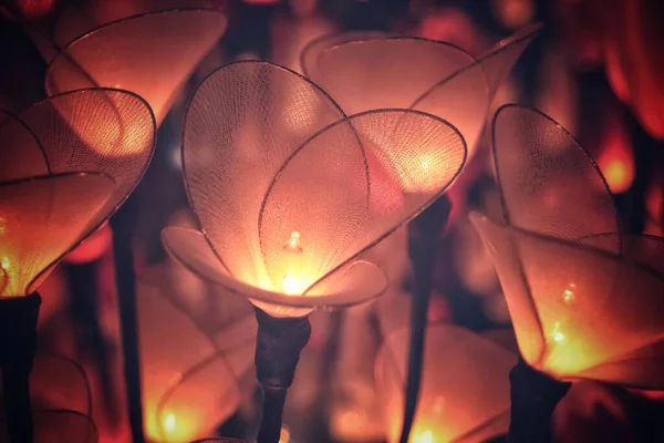 Traditional Light Decorations Light Festival Festival Light Boat Luang Prabang — Stock Photo, Image