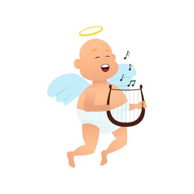 Çizgi film aşk tanrısı ARP çalıyor ve şarkı söylüyor