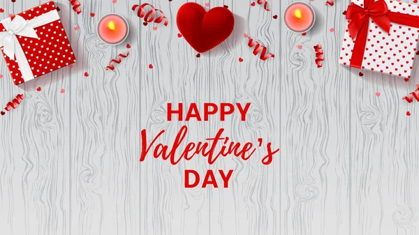 Feliz día de San Valentín saludo web banner — Vector de stock