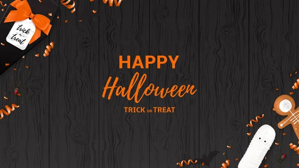 Modello festivo di banner web di Halloween — Vettoriale Stock