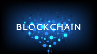 Soyut Blockchain kavram afiş
