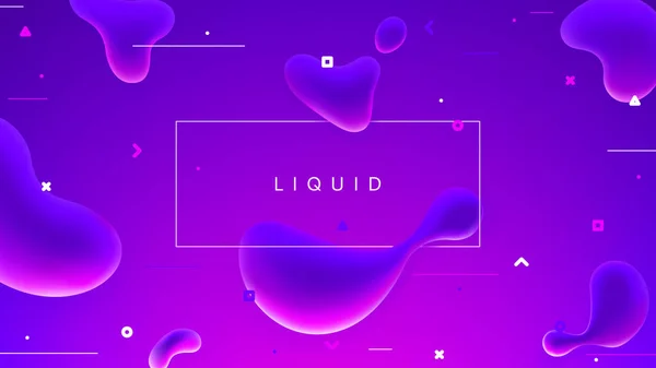 Abstract colorful banner with fluid shapes — Stock Vector