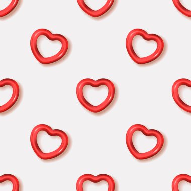 Kırmızı kalplerle kusursuz desen