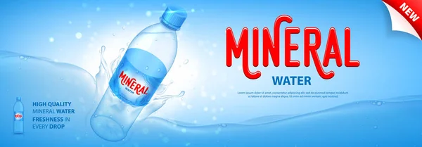 Banner promo minerální vody — Stockový vektor