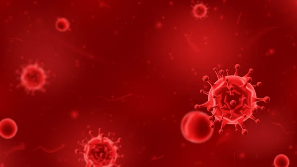 Banner concept with red viruses — 스톡 벡터