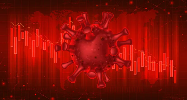 Conceptul Banner Vectorial Crizei Financiare Coronavirus Concept Fundal Diagrame Stoc — Vector de stoc