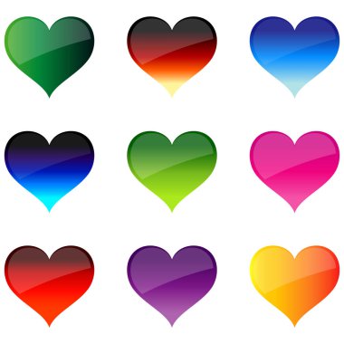 dört renk değişme miktarı ile kalp simge vektör