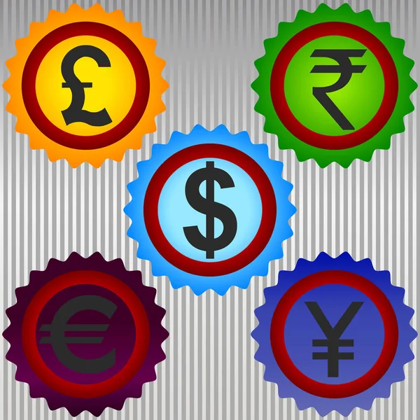 International Currency Symbols Vector. — Stock Vector