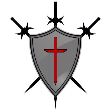 Templar kalkan vektör simgesi.