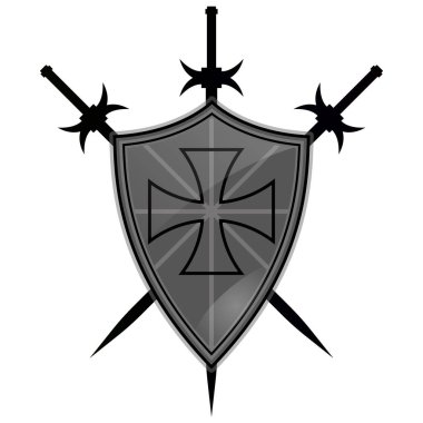 Templar kalkan vektör simgesi.