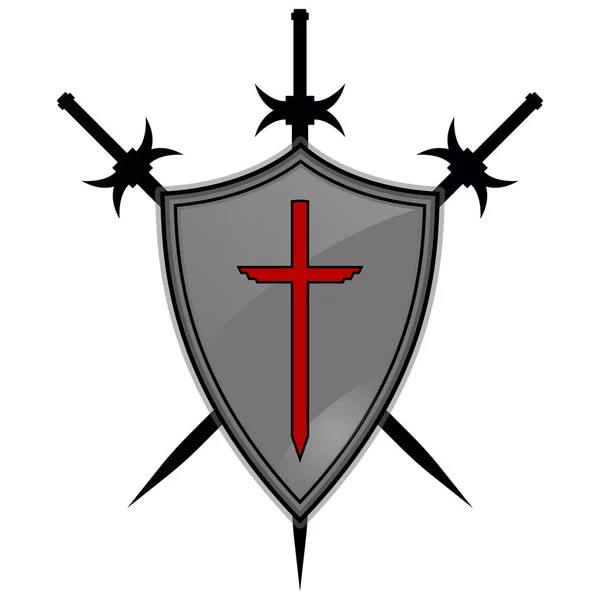 Templar Shield  vector icon. — Stock Vector