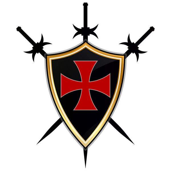Templar Shield  vector icon. 