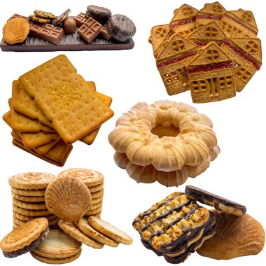 Beyaz arkaplanda izole edilmiş çerezler.