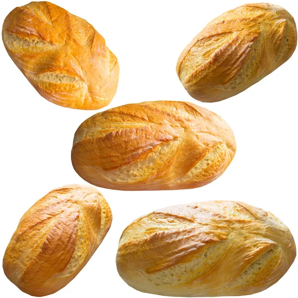 Chleb pszenny na białym tle na białym tle. — Zdjęcie stockowe