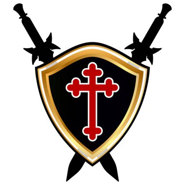 Templar kalkan vektör simgesi.