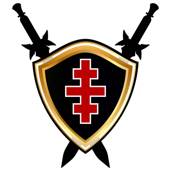 Templar-Schild-Vektor-Symbol. — Stockvektor