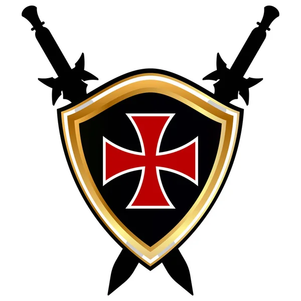 Templar-Schild-Vektor-Symbol. — Stockvektor