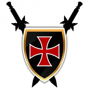 Templar kalkan vektör simgesi.