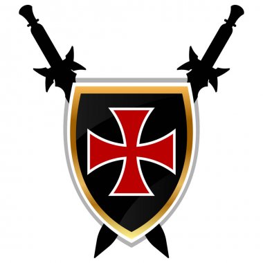 Templar Shield  vector icon. clipart
