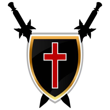 Templar kalkan vektör simgesi.