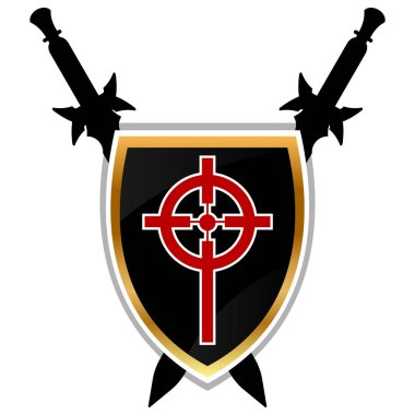 Templar kalkan vektör simgesi.