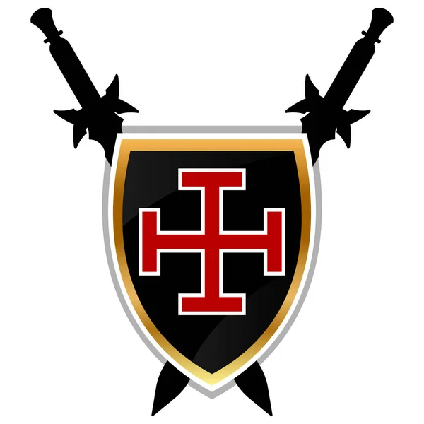 Templar-Schild-Vektor-Symbol. — Stockvektor