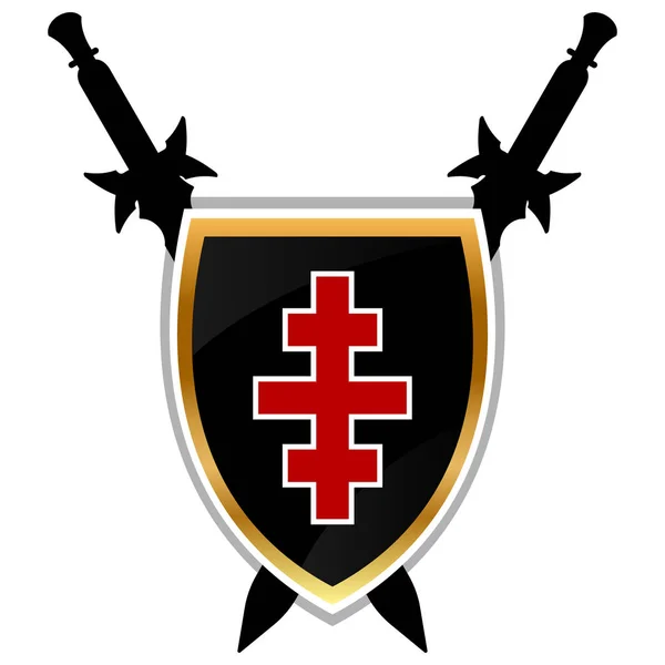 Templar-Schild-Vektor-Symbol. — Stockvektor