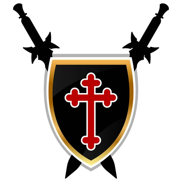 Icono del vector Escudo Templario . — Vector de stock