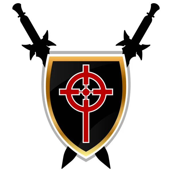 Templar Shield  vector icon. — Stock Vector