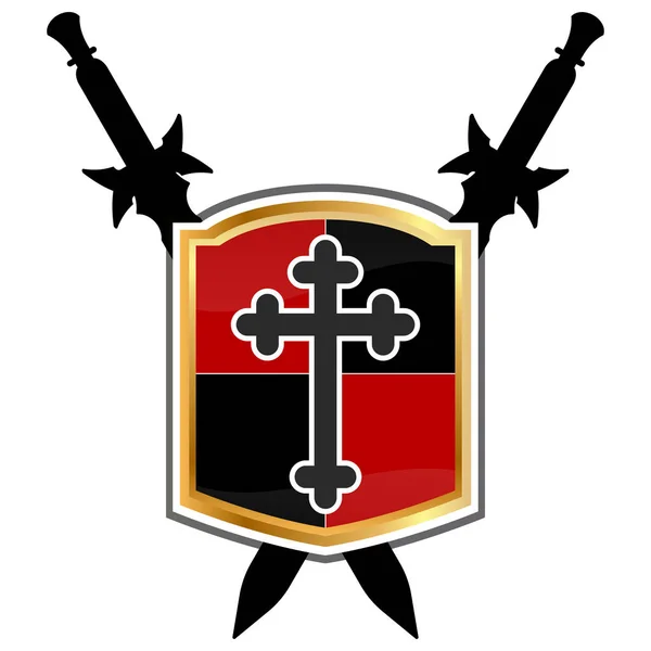 Icono del vector Escudo Templario . — Vector de stock