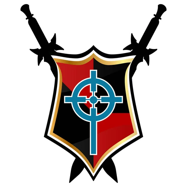 Templar Shield  vector icon. — Stock Vector
